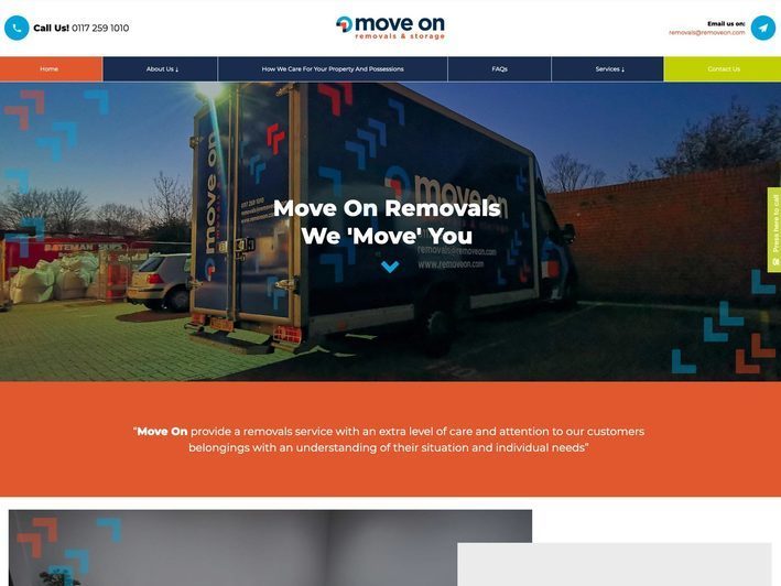 A website for a removal company